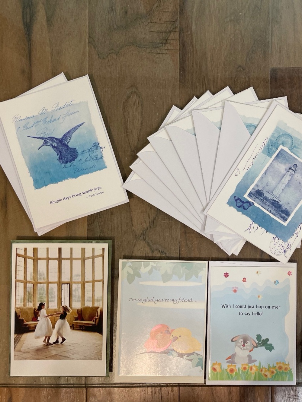 Mixed Set of 18 Friendship-Themed Greeting Cards